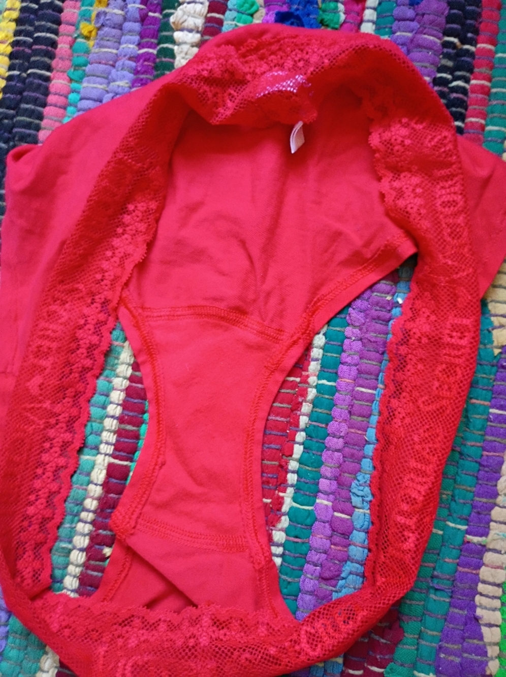 Victoria's Secret Red Lace Panty - Picture 3 of 4